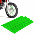 Miniatyrbilde 1 av 5: 72 stk eikerdeksler felg hjuldeksler eiker trim wrap deksler dekorasjon beskyttelse rør motorsykkel motocross pit dirt bike (grønn)