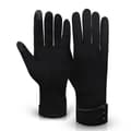Dam vinter touch screen full finger plysch foder knappar utomhus cykling handskar