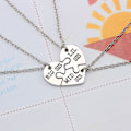 Miniatyrbild 2 av 5: Tredelad systerhalsband för 3 systrar kompis halsband silver