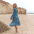 Miniatyrbillede 4 af 5: Kvinde Trykt Robe Lange Kaftaner Strand Lang Nederdel Bikini Badetøj Cover Up