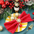 Miniatyrbillede 3 af 5: 10 stk. Jule Servietringe, Guld Snefnug Servietholdere Jule Servietspænde med Rhinesten til Julebryllup Festmiddag Thanksgiving