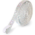 Miniatyrbild 1 av 4: 1 rulle självhäftande strassremsor strassband självhäftande strassband rulle diamantband silver bling