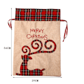 Miniatyrbilde 2 av 5: 2 Pakker Jule-Nisseposer, Store Juleposer i Lin med Trekkstreng for Gaveinnpakking, 56 x 39 cm Gjenbrukbare Gaveoppbevaringsposer