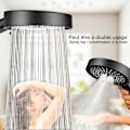 Miniatyrbillede 5 af 5: Massageshowerhoved, 5 spraytilstande universel massageshowerhoved, indeholder ikke vandslange, sort