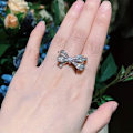 Pikkukuva 3 / 5: Sormukset Sterling Silver Color Bow Bow Bow Bow Zircon Ring Naiset Fa