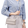 Miniatyrbild 2 av 4: Äkta läder transparent touch screen mobil plånbok crossbody väska mini T