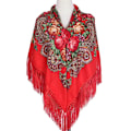Miniatyrbillede 1 af 3: 1 stk Retro Trykt Sjal Vinter Boho Shawl Efterår Og Vinter Varmt Bomuld Kvinder Sjal Stil Tassel Sjal Shawl
