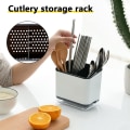 Miniatyrbilde 3 av 5: Bestikkholder, tildekket oppvaskstativ, 3 rom multifunksjonelt bestikkbrett (svart) 13,6*14,7*10cm