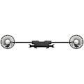 Miniatyrbilde 2 av 5: Dobbelthodet USB-bilvifte for baksetet 360 graders roterende med USB-LED