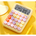 Miniatyrbillede 5 af 5: 1 stk. lommeregner, standard basic 4-funktioners lommeregner, dobbelt strømforsyning, stor knap 12-cifret stort LCD-display uden batteri (gul)