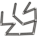 Miniatyrbillede 4 af 5: Legering 12-sidet multivinkel målevinkel lineal jig værktøj 12 folde lineal til B