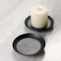 Miniatyrbilde 3 av 4: Lysestake Lysestake Lysestake - Sett med 3 Runde Sorte Jernlys