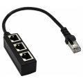 Pikkukuva 5 / 5: RJ45-verkko 1-3-porttinen Ethernet-sovitinsovitinkaapelin verkkokaapelihaaroitin