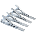 Miniatyrbilde 3 av 5: 4 stk slips for slips for menn Farsdag gave sølv slips bar klemme klips sett 2,3 tommers metallspenner forretningsmessige profesjonelle motedesign