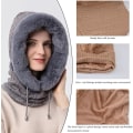 Miniatyrbilde 2 av 5: Dame Vinterlue Strikket Balaclava Lue med Fleksibel Halsvarmer B