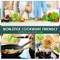 Miniatyrbilde 3 av 5: Trespans av tre for matlaging 13 tommer trespade for nonstick