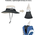 Miniatyrbild 3 av 5: Solhatt för kvinnor UV-skydd Bucket Fiskehatt med hästsvanshål, vikbar