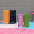 Miniatyrbillede 1 af 5: 4x Keramik krus - Tiki multifarvet