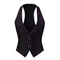 Miniatyrbillede 1 af 5: Elegant og alsidig racerback-vest til kvinder - Tuxedo-jakkesæt - L