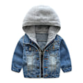 Miniatyrbillede 1 af 5: Herre hættetrøje denim jakke casual jakke langærmet jakke 120cm jakke