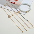 Miniatyrbillede 5 af 5: 5 stk. armbånd til kvinder, hule lotus-smykker, justerbare, lyse glans