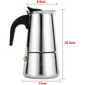 Miniatyrbillede 2 af 4: Italiensk kaffemaskine med rustfrit stål filter Moka kaffekande sølv 450
