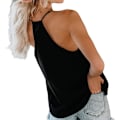 Miniatyrbild 3 av 5: Dam V-ringad tank top i chiffong med justerbara spaghettiband XL