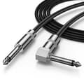Gitarrkabel 20ft Elektrisk Instrumentkabel Bas AMP Sladd för Elektrisk Gitarr, Basgitarr, Elektrisk Mandolin, Pro Audio - Rät Vinkel till Rak - Svart