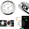 Pikkukuva 2 / 3: Valkoinen pyöreä auton kello auton kojelaudan kello Luminoiva auton kojelaudan tarra Kvartsi auton kello Sopii kaikkiin autoihin (40*40mm)