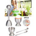 Miniatyrbilde 3 av 5: Egg Cracker Topper Set of 5: 2 Egg Cups, 2 Skjeer og 1 Cutter