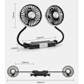 Miniatyrbilde 5 av 5: Dobbelthodet USB-bilvifte for baksetet 360 graders roterende med USB-LED