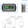 Miniatyrbillede 3 af 5: 2 i 1 Batterikapacitetsindikator SOC Spændingskapacitetskombinationsmåler Blysyremåler 12V 24V 36V 48V Lithium Li-ion 2S~15S 7.4V~56V
