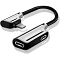 Miniatyrbilde 1 av 5: 4-i-1 Dual Jack iPhone-adapter - Kompatibel med iPhone 11/XS/8 Plus, alle
