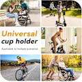 Miniatyrbillede 4 af 4: Barnevognskopholder, Universal Flaskeholder til Barnevogn Cykel Scooter med 360° Rotation, Passer til de fleste Kopper