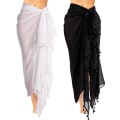 Miniatyrbillede 1 af 5: 2 stk. Kvinde Strand Batik Lang Sarong Badetøj Cover up Wrap Pareo med Kvast