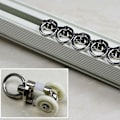 Miniatyrbilde 2 av 5: 20 stykker gardinstang glidere ruller plast dobbel ruller aluminiumlegering