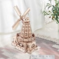 Miniatyrbild 3 av 5: 3D-träpussel, modellbyggsatser för holländska väderkvarnar, träkonstruktion för vuxna, gör din egen träbyggsats, DIY-montering leksakspresentidé