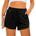 Miniatyrbilde 3 av 5: Womens Athletic Shorts Running Dolphin Shorts med lommer og snøring X