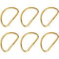 Miniatyrbilde 1 av 3: 6 stk D-formede metallringer D-ring Multifunksjonelle D-ring Vesketilbehør for DIY Hundekrage Sele Webbing Stoffstropp 8 x 6 mm (Gull)