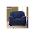 Miniatyrbillede 4 af 5: Strækbar sofaovertræk 1 2 3 4 sæder med armlæn, stue strækbar tæppeovertræk spandex indretning, sofaovertræk (mørkeblå, 1 sæde: 90-140cm)