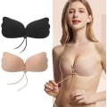 Miniatyrbild 2 av 4: 2 Strapless BH för kvinnor, självhäftande BH, beige, svart, push-up BH