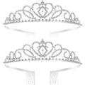Miniatyrbillede 1 af 5: Krystalkroner og tiaraer, 2 pak tiara krone elegante piger princ
