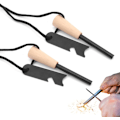 Pikkukuva 1 / 5: 2 tulikiven sarja, luonnollinen sytytyspakkaus, Bushcraft-selviytymisvarusteet, Firesteel-piikivisytytin, tulitikut yhteensopivat retkeilyyn ja patikointiin