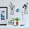 Miniatyrbild 2 av 5: 3-delad väggdekoration i metall med blommor, svart metallväggkonst, metallblomsskulptur för uteplats, balkong, vardagsrum, sovrum, matsal, kök