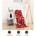 Miniatyrbilde 2 av 3: Elegant Comfort Luksuriøs Supermyk Juletrykte Fleecepledd - Høytidstema Hjemmedekor Fuzzy Varme og Koselige Kast for Vinter Sengetøy, Sofa og G