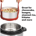 Miniatyrbillede 2 af 5: Silikone bageform slynge til 6 Qt/8 Qt Instant Pot og multifunktionel komfur Anti-skoldning bageform løfter dampstativ, silikone æg dampstativ (rød) 1stk