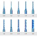 Miniatyrbild 3 av 5: 10 st Nano Blue Coat CNC-fräsbit, 0,8-3 mm, 1/8 skaft