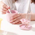 Miniatyrbillede 3 af 4: 2 stk. Makeupbørste-rens, silikone makeupbørste-rengøringsmåtte, bærbar lufttørrende skrubber, pink, blå, 8*9,5 cm