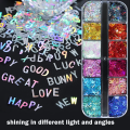 Pikkukuva 4 / 5: Kirjain kynsien koristelupaljetit Laser aakkoset kynsien glitterhiutaleet konfetti DIY Des