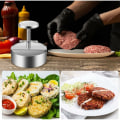 Miniatyrbild 5 av 5: Hamburgerpress, 304 Rostfritt Stål Hamburgerpress, Justerbar Hackad Biff Hamburgerpress, Lätt att Använda, Non-Stick Hamburgerpress för Familjesammankomst, Fest